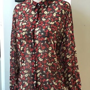 Beautiful Silk Top Peacock Pattern